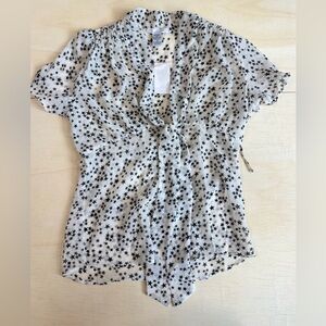 VTG Charlotte Russe Y2K Star Print Tie-Front Blouse - Size M